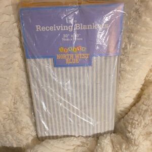 Northwest Blue Soft Striped Receiving  Blankets